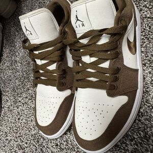 Jordan White and Brown Sneakers